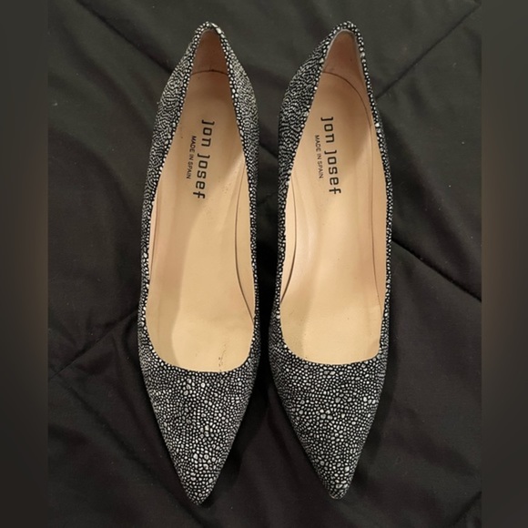 Jon Josef Black and White Polka Dot Heels size 7 - Picture 3 of 6